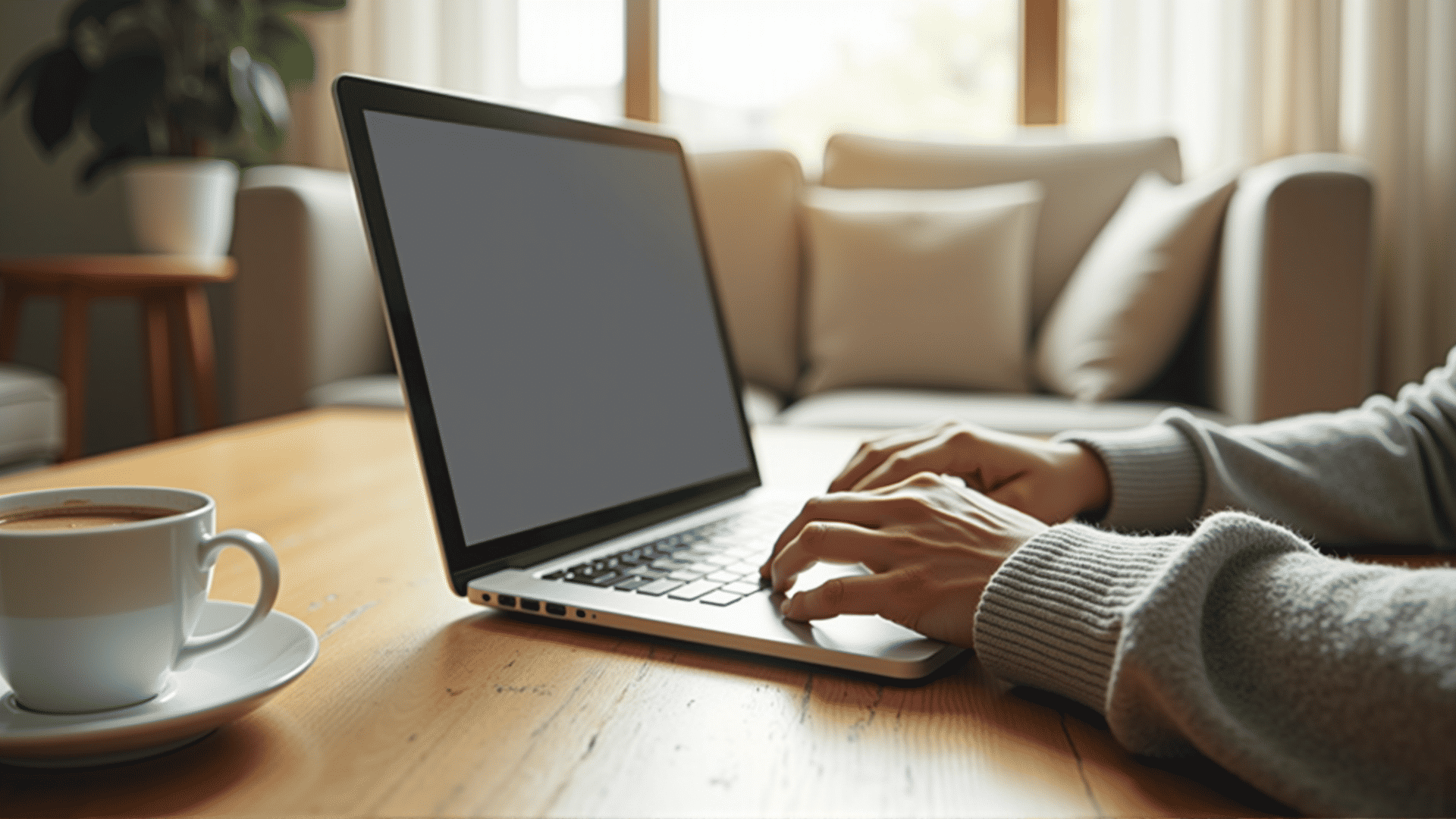 Online banking on laptop